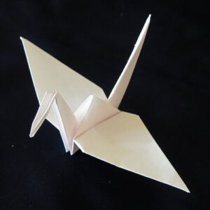 white origami paper crane