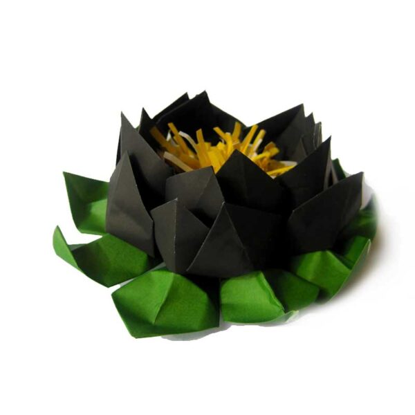 black origami lotus