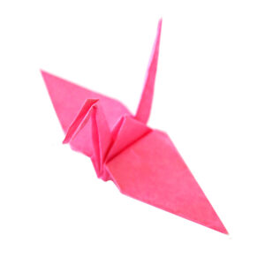 dark pink origami paper crane