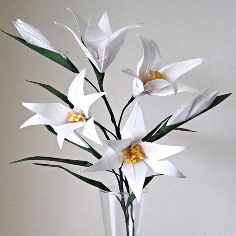 Easter Lily Origami Flower Bouquet Graceincrease Custom Origami Art