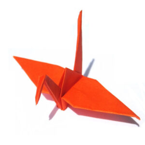 orange origami crane