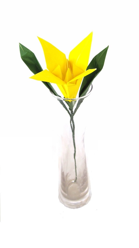 yellow origami lily