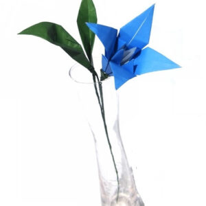 blue traditional origami lily