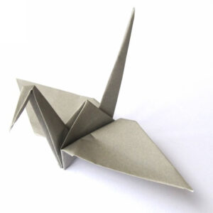 gray origami crane
