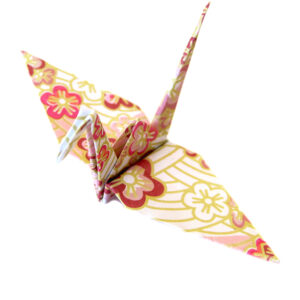 sakura print origami paper crane pink