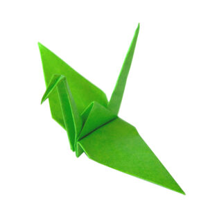 kelly green origami crane