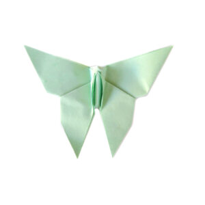 mint origami paper butterfly