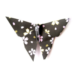origami butterfly sakura blossom black