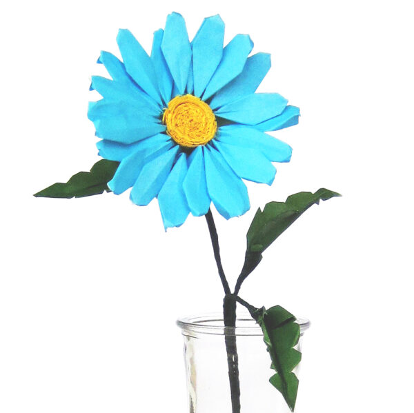 blue origami daisy